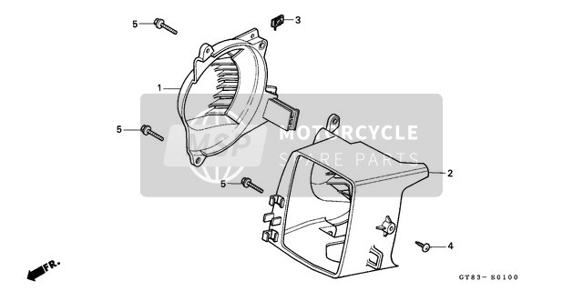 Honda PK50 1990 Envelopper/Couvercle du ventilateur pour un 1990 Honda PK50